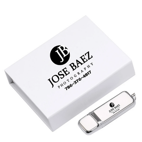 white metal usb box