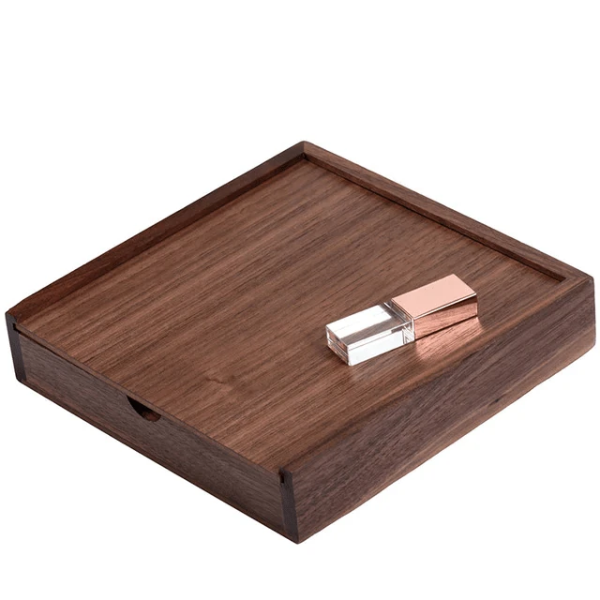usb wood and glass